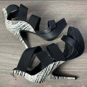 Platform, strappy heeled sandals